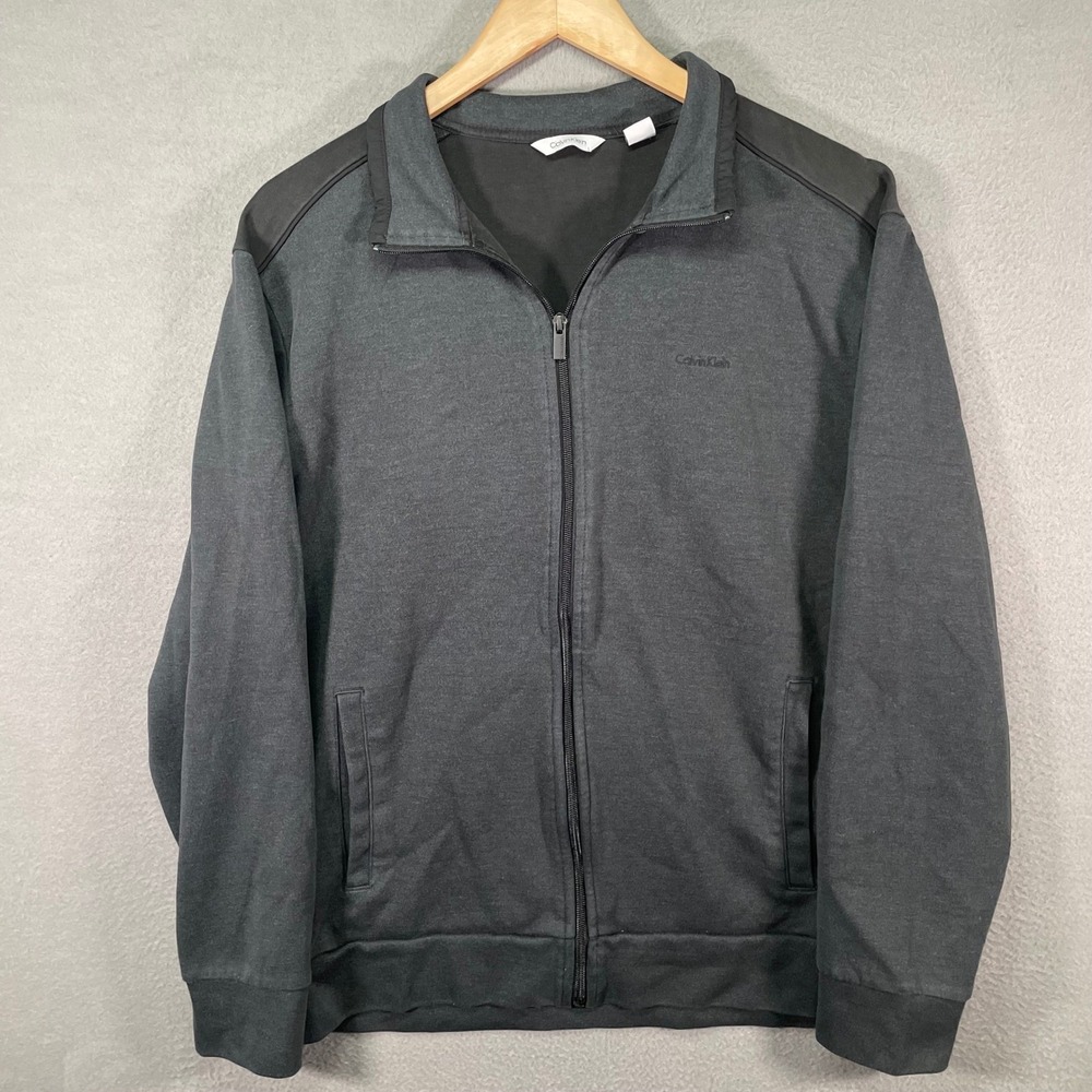Calvin Klein Full Zip Jacket‎ Mens L Gray Lightweight Casual Jacket